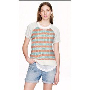 J Crew Paneled Sweatshirt in Surf Stripe Size XS